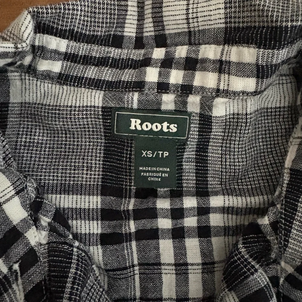 Roots Black and White Plaid Mini Dress - Picture 2 of 3